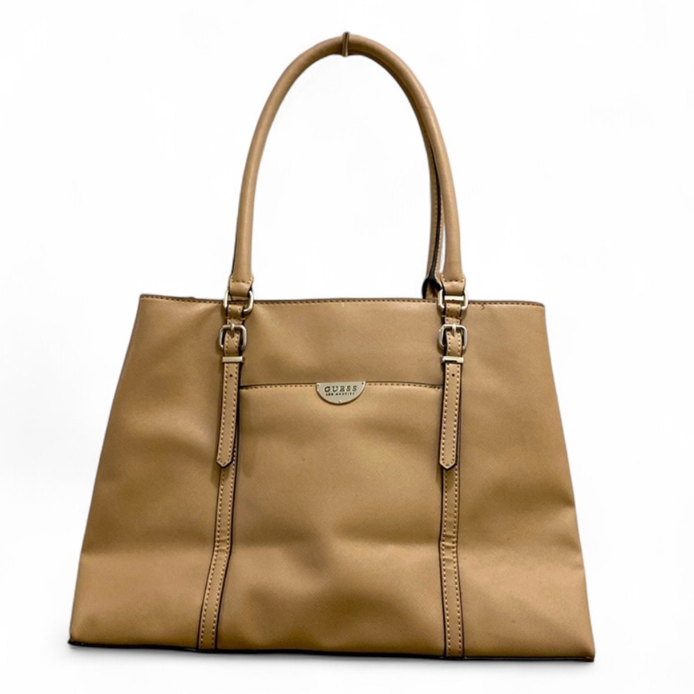 GUESS Large Tote Purse Shoulder Bag in Tan Beige